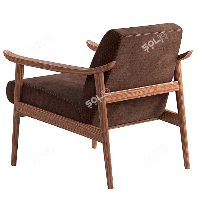 Modern Leather Show Wood Chair 3D model image 2