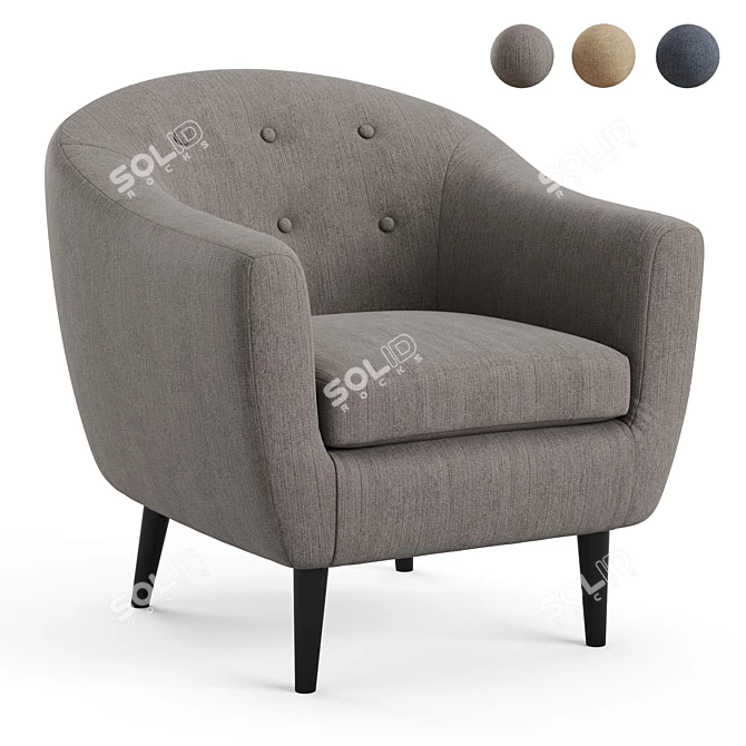 Retro-Inspired Klorey Chair 3D model image 1