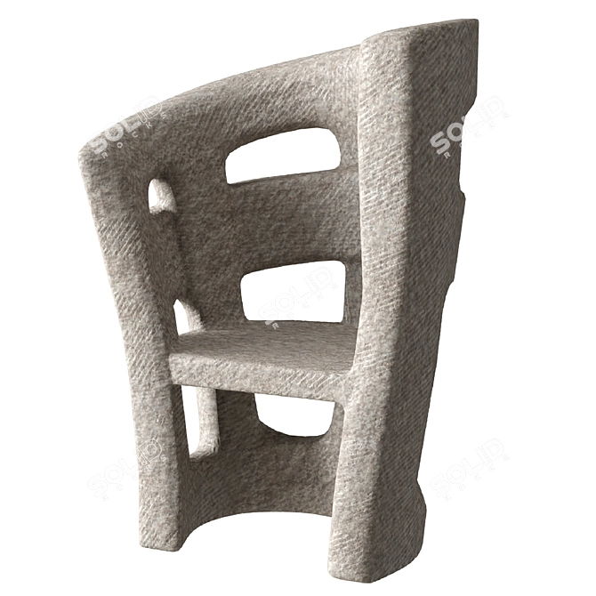 Sculpted Elegance: Laboratorio del Marmo Charlotte Armchair 3D model image 1