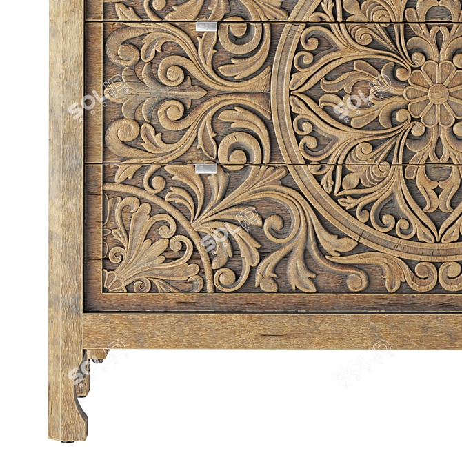 La Grange Lockhart Three-Drawer Sideboard 3D model image 10