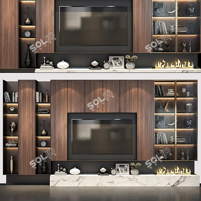 Sleek TV Wall Set 215: Stylish & Functional 3D model image 4