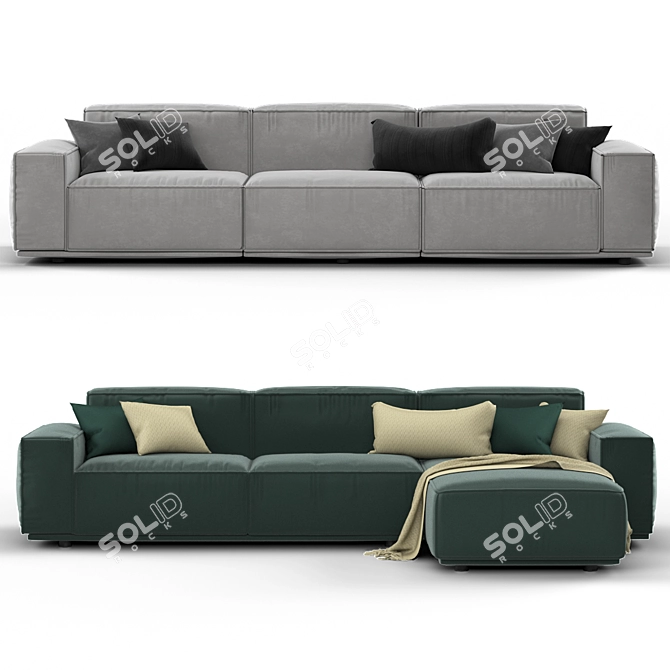 Arflex Marechiaro 3-Seater Sofa: Modern, Stylish & Versatile 3D model image 2