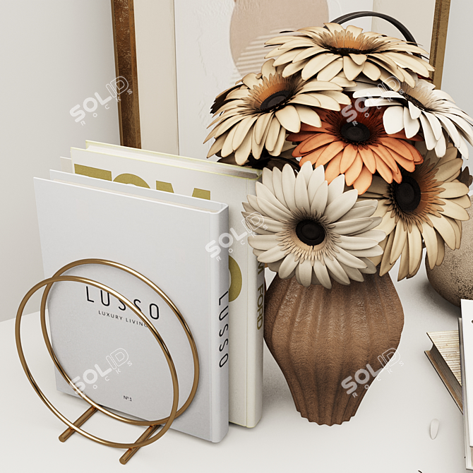 Gold Decoration Set: Elegant and Stylish 3D model image 4