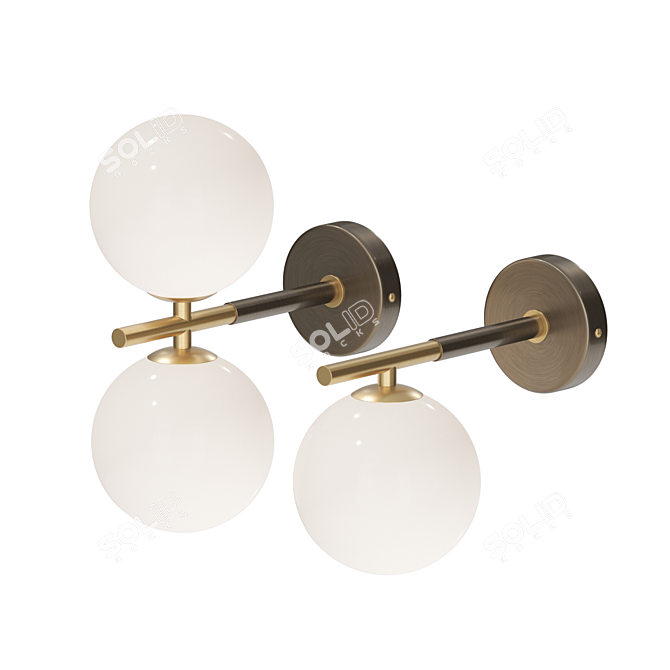 Sleek Shadow Glass Wall Lamp 3D model image 2