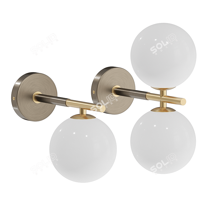 Sleek Shadow Glass Wall Lamp 3D model image 3