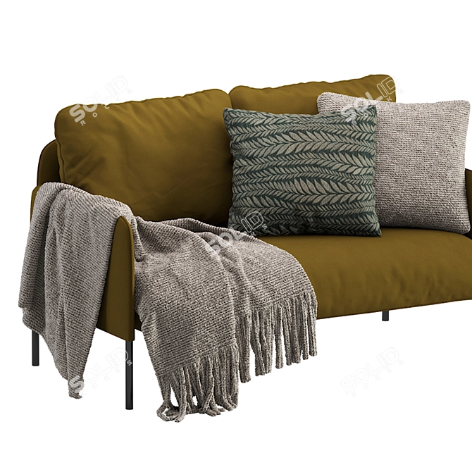 Glostad Classic Blue 2-Seater Sofa 3D model image 3