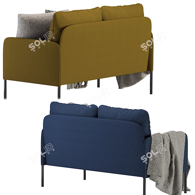 Glostad Classic Blue 2-Seater Sofa 3D model image 5