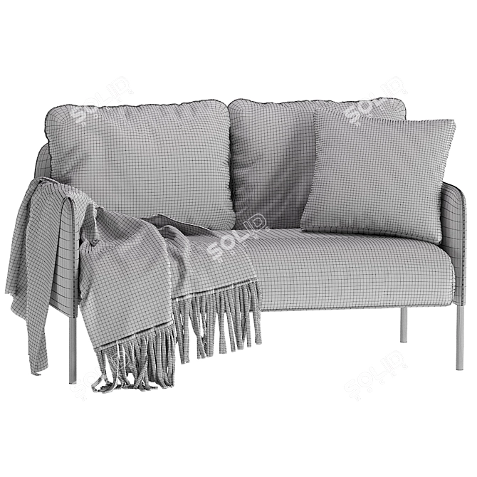 Glostad Classic Blue 2-Seater Sofa 3D model image 7