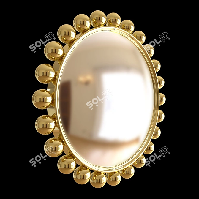 Fornasetti Convex Mirror: Optical Illusion 3D model image 2