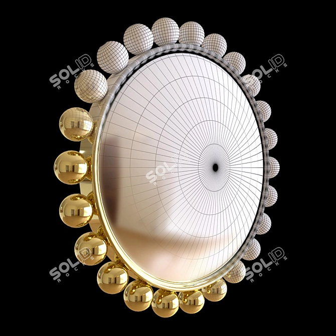 Fornasetti Convex Mirror: Optical Illusion 3D model image 3