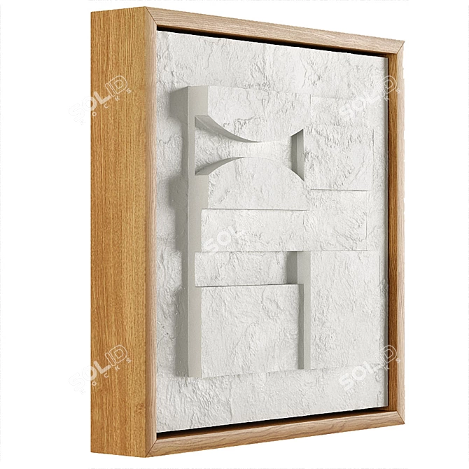 Handcrafted Plaster Relief Art 3D model image 2