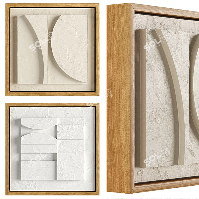 Handcrafted Plaster Relief Art 3D model image 6