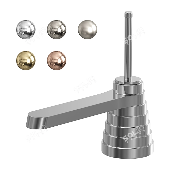 Elegant Stella Titian Washbasin Mixer 3D model image 1
