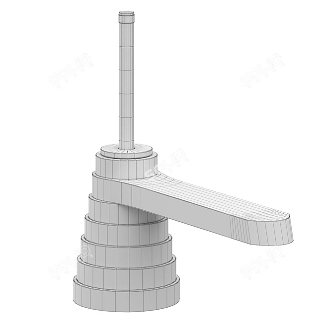 Elegant Stella Titian Washbasin Mixer 3D model image 4