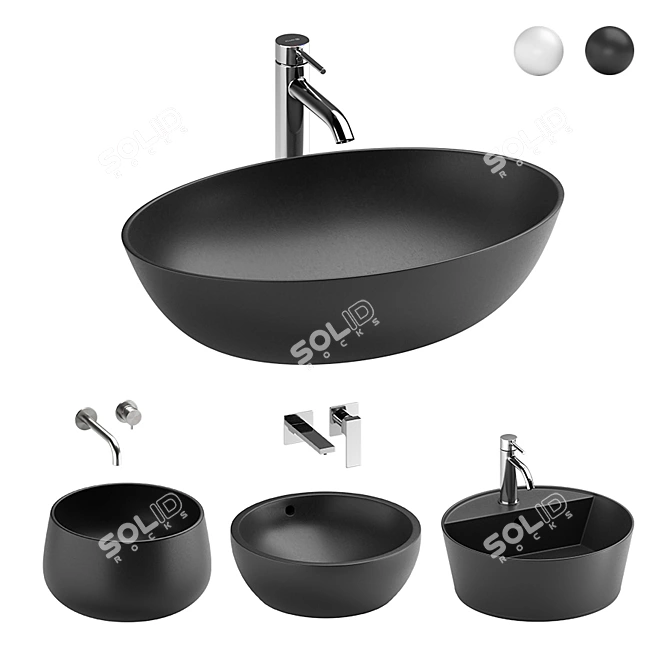 Cielo Sink Set: 4 Stylish Designs 3D model image 8