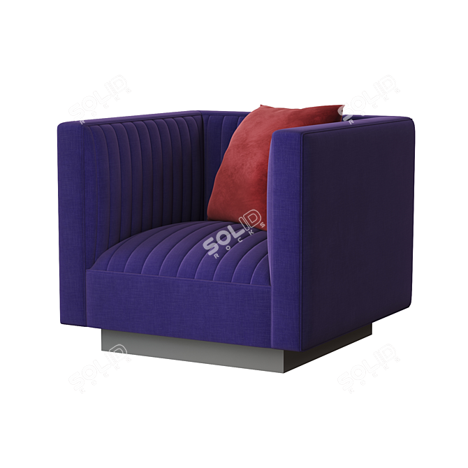 Elegant Tufted Chair 3D model image 1