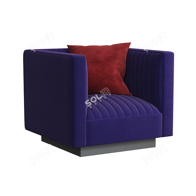 Elegant Tufted Chair 3D model image 3