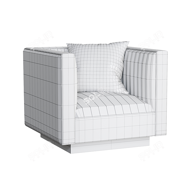 Elegant Tufted Chair 3D model image 4