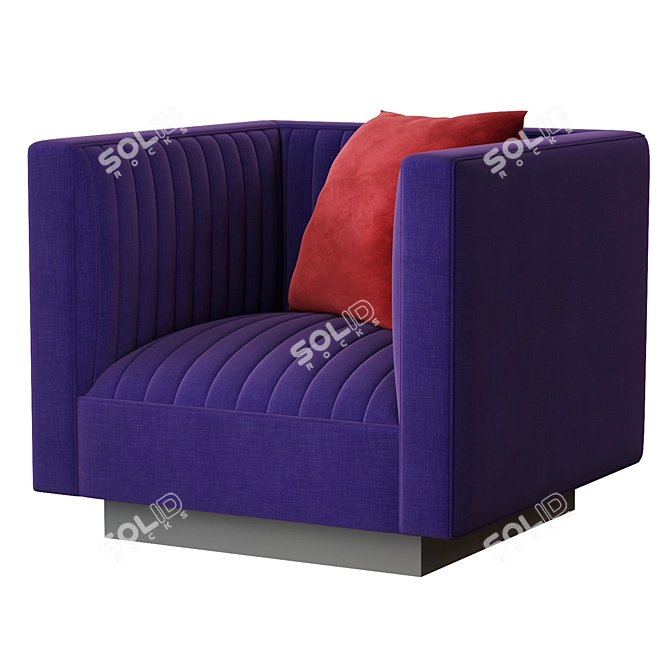 Elegant Tufted Chair 3D model image 5