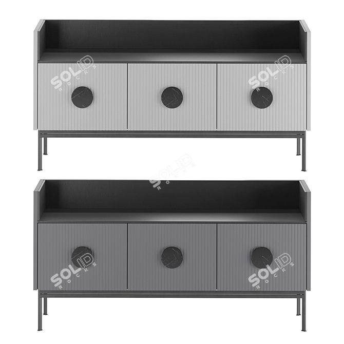 Modern Grey Chest of Drawers 3D model image 3