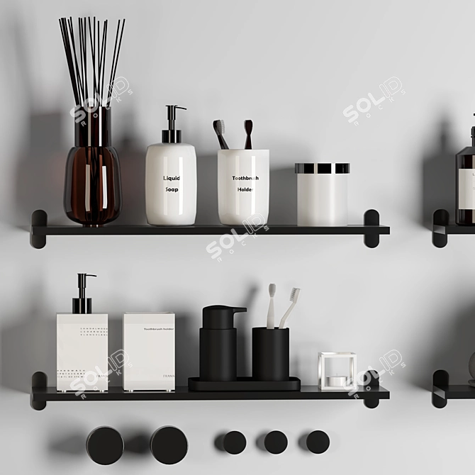 Sleek Bathroom Accents Set 3D model image 11