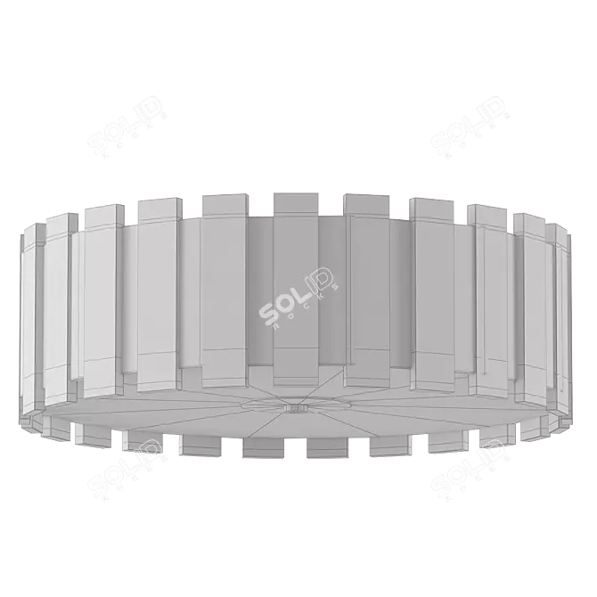 Stylish Wood Circle Décor 3D model image 2