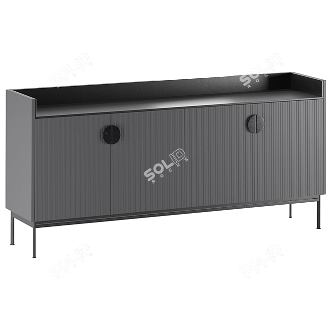 Modern Gray UNO Sideboard 3D model image 1