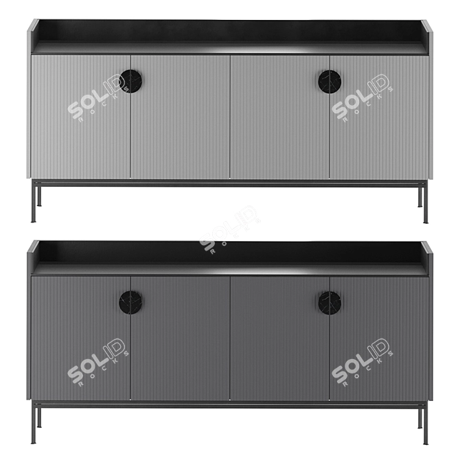 Modern Gray UNO Sideboard 3D model image 2