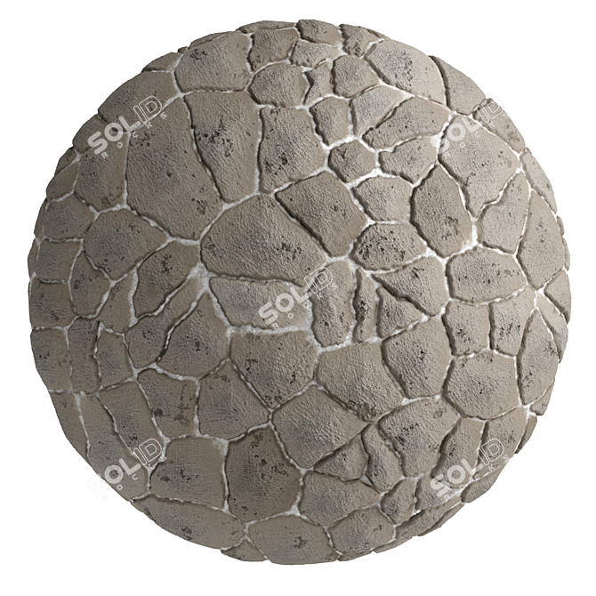 Stone Wall Material Pack: 3 Colors, PBR, 4K 3D model image 2