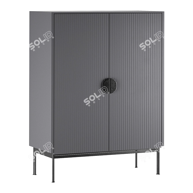 Modern Grey Wardrobe UNO 3D model image 1