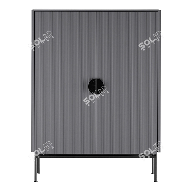 Modern Grey Wardrobe UNO 3D model image 2