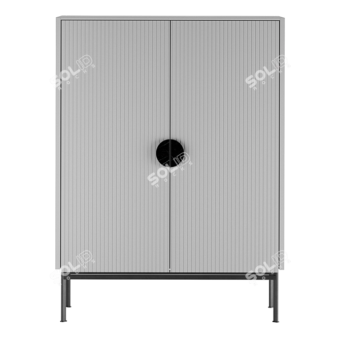 Modern Grey Wardrobe UNO 3D model image 3