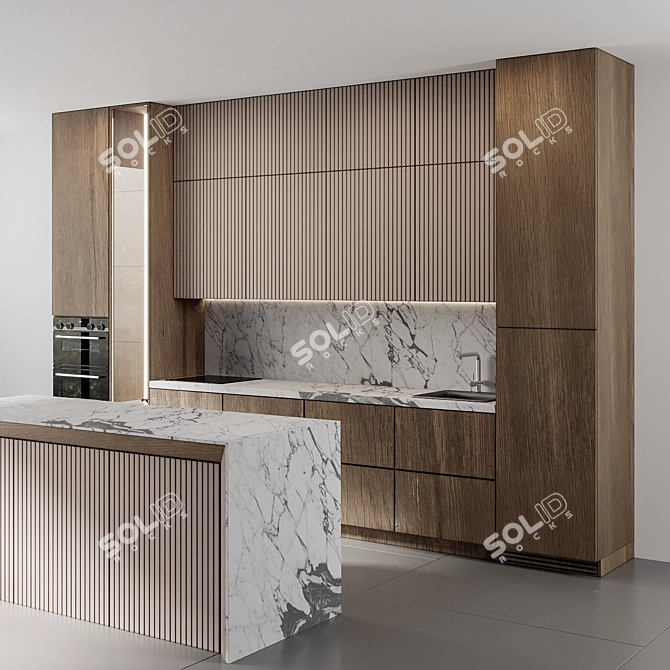 Kitchen Modern29: Sleek and Stylish 2015 Edition 3D model image 2