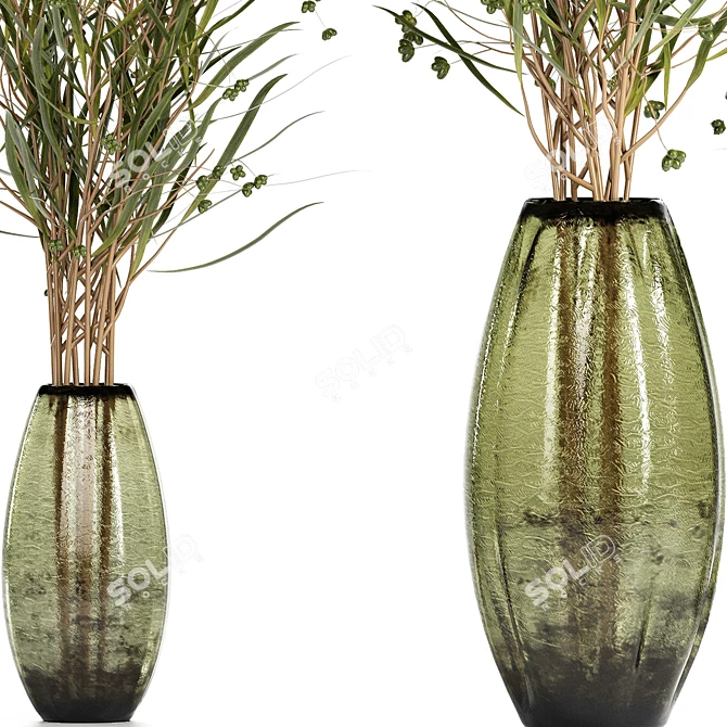 Lush Grass Bouquet: 3 Types 3D model image 2