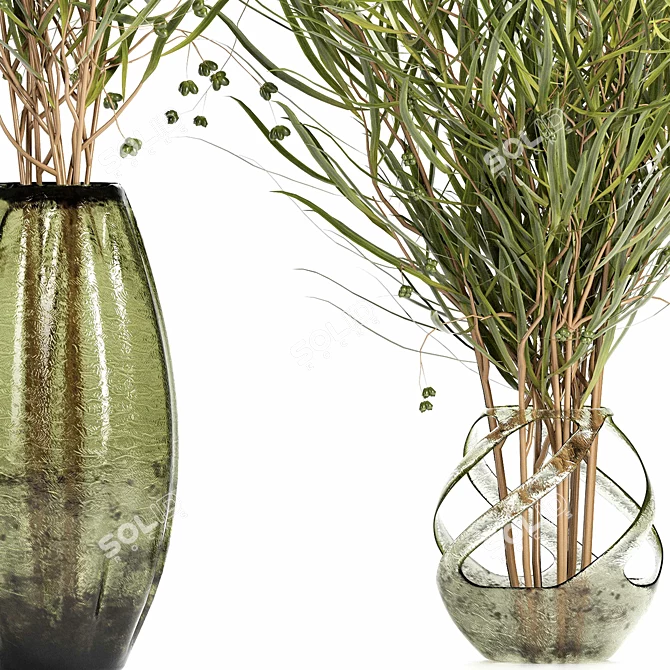 Lush Grass Bouquet: 3 Types 3D model image 3