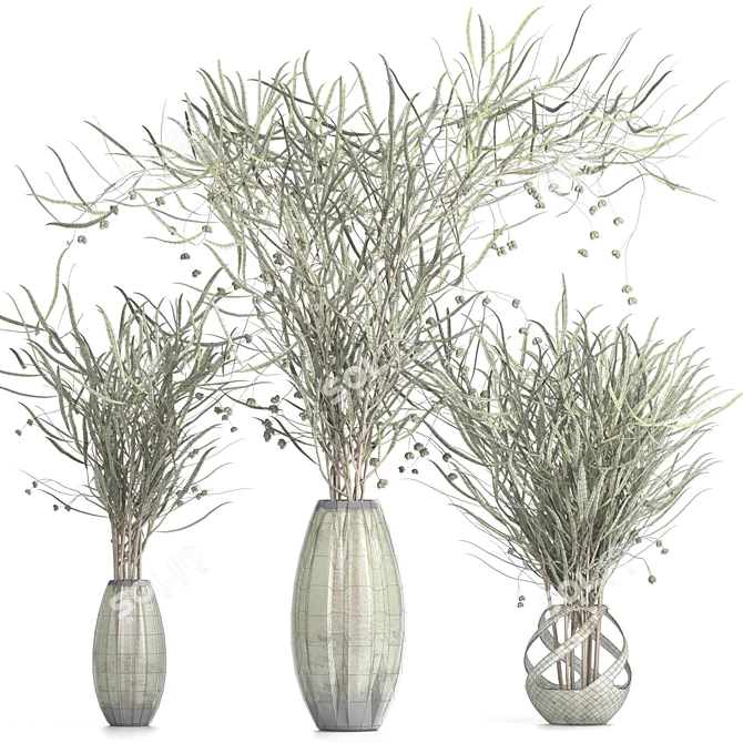 Lush Grass Bouquet: 3 Types 3D model image 5