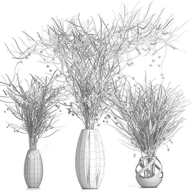 Lush Grass Bouquet: 3 Types 3D model image 6