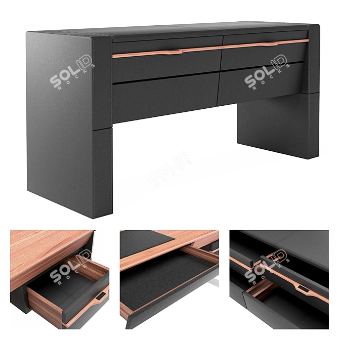 Savana Executive Desk: Sleek and Elegant Solution for Your Office 3D model image 4