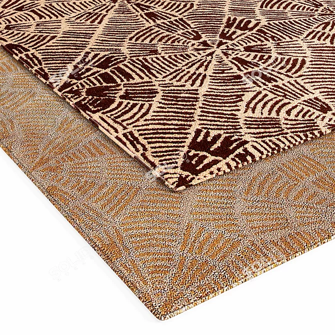 Maze Brown Area Rug 3D model image 2