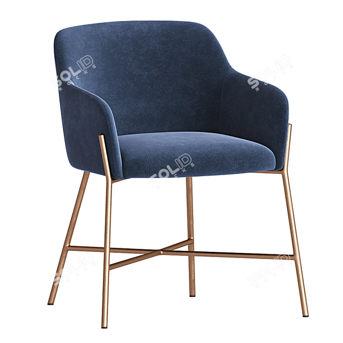 Luxury Velvet Armchair: Ana Collection 3D model image 2