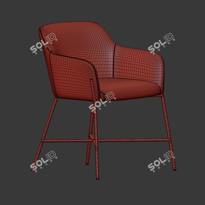 Luxury Velvet Armchair: Ana Collection 3D model image 5