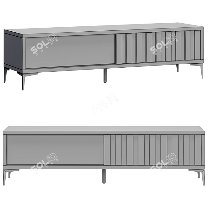 Modern TV Stand | 1430x400 | Sleek Design 3D model image 2