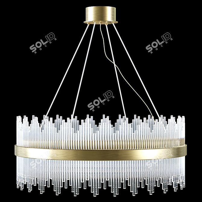 Glass Wand Chandelier by GLCrystal 3D model image 1