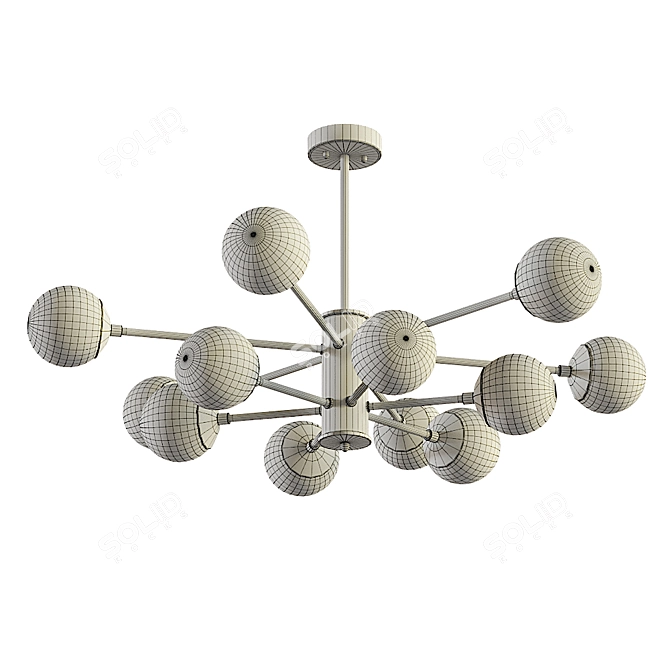 Elegant Crystal Chandelier 3D model image 2