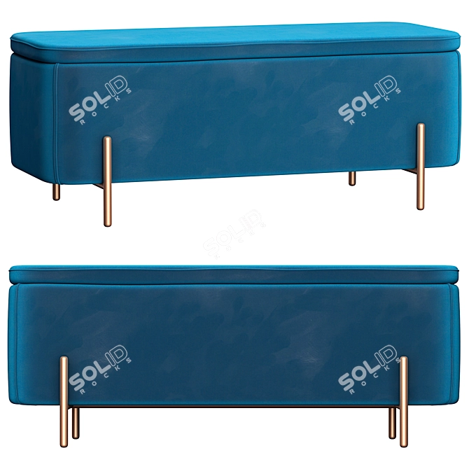 Asare Modern Minimalist Bench 3D model image 3