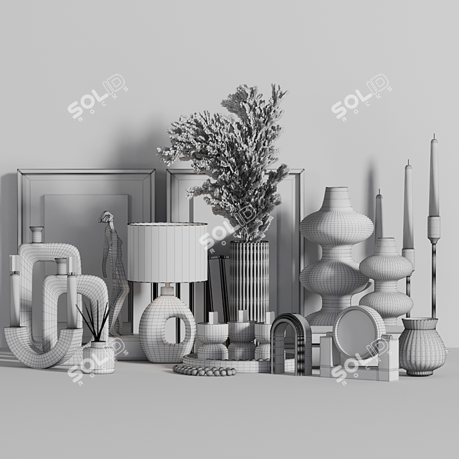 Boho Bliss Decorative Set 3D model image 5
