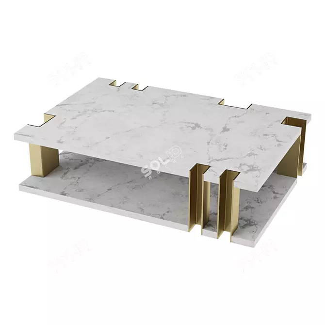 Fabbro Gold Marble Coffee Table 3D model image 1