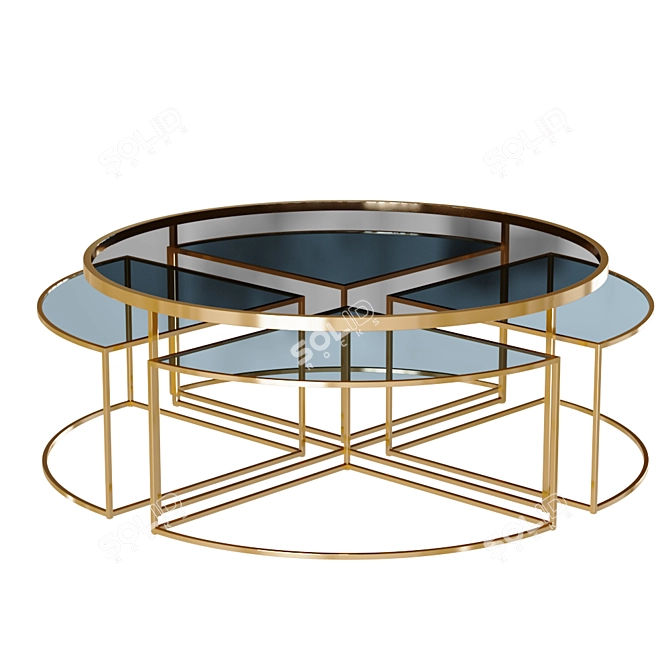 Eichholtz Padova Gold Coffee Table 3D model image 1