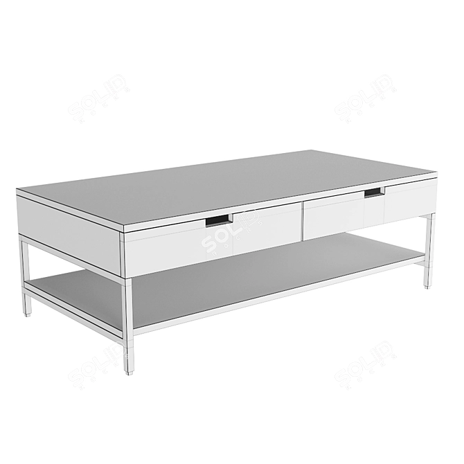 Modern Grey Walnut Coffee Table 3D model image 2