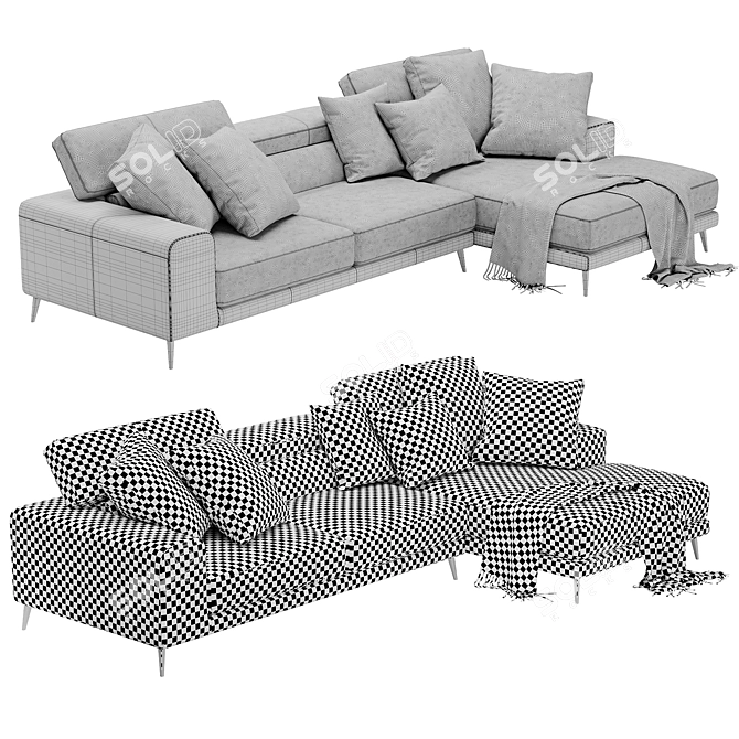 Elegant Anderson Chaise Lounge 3D model image 5